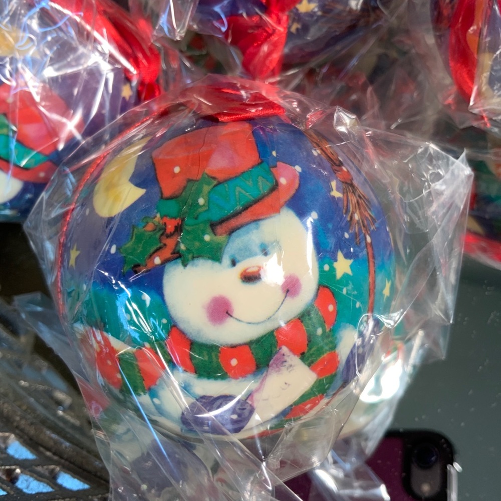 12 Snowmen Christmas Ornaments Vintage NOS #B10